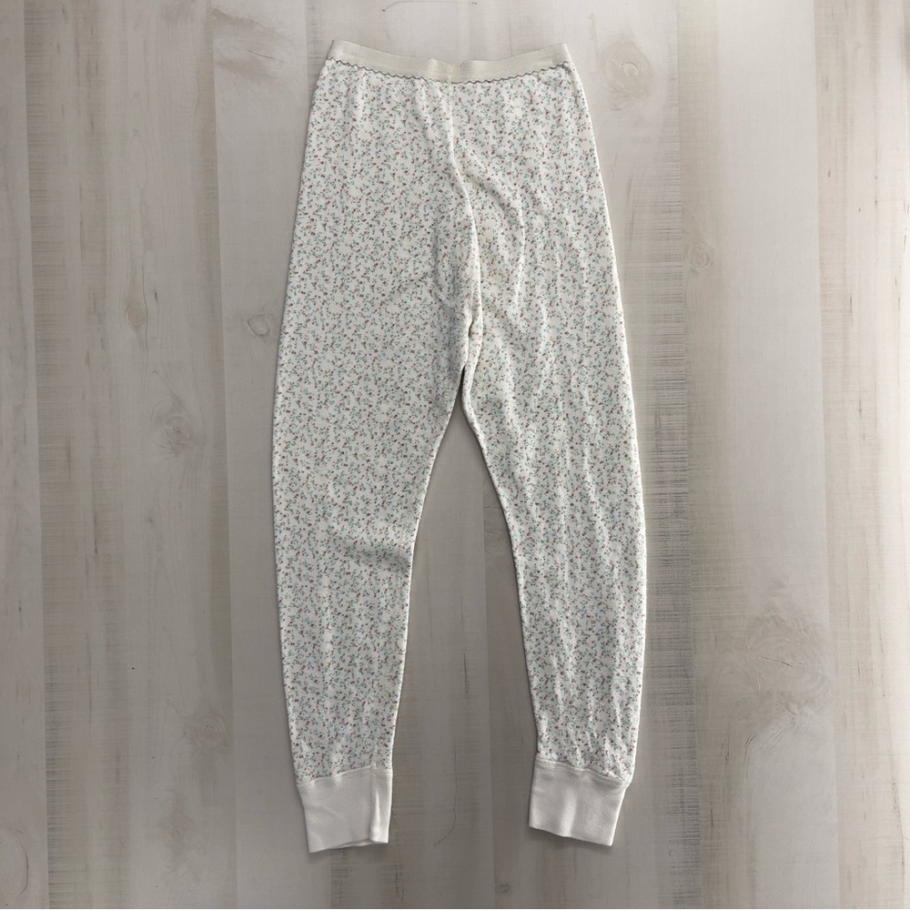 vtg 70s DUOFOLD floral layering leggings pants pajamas lounge ski snow warm 10 - Picture 5 of 6